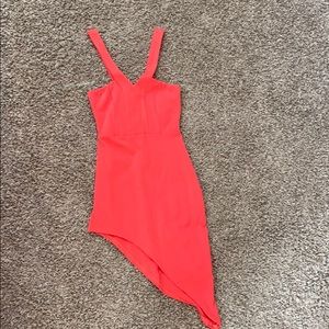 Coral asymmetric dress